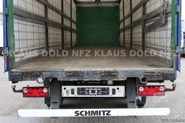 Brandalı açık yarı römork SCHMITZ CARGOBULL S01 Pritsche Plane 92m³ Liftachse safety-roof