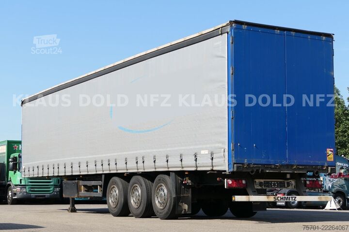Brandalı açık yarı römork SCHMITZ CARGOBULL S01 Pritsche Plane 92m³ Liftachse safety-roof