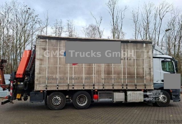 LKW mit Pritsche & Plane MERCEDES-BENZ Antos Actros / 23m Palfinger Kran PK23002 Flyjib