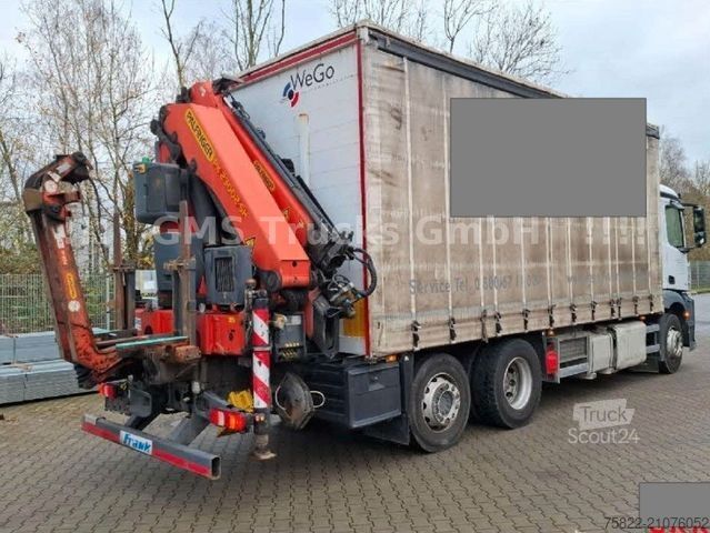LKW mit Pritsche & Plane MERCEDES-BENZ Antos Actros / 23m Palfinger Kran PK23002 Flyjib