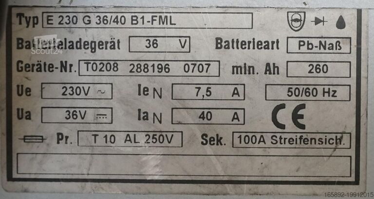 Baterie de stivuitor MICOMP E 230 G 36/40 B1-FML