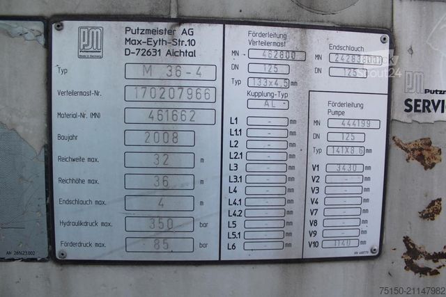 Φορτηγό αντλίας σκυροδέματος MERCEDES-BENZ 2641 6x4BB - PUTZMEISTER 36 m - Nr.: 808