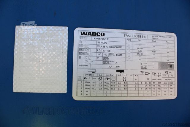 Semi-remorque LANGENDORF SBH/09G - INNENLADER - Nr.: 322