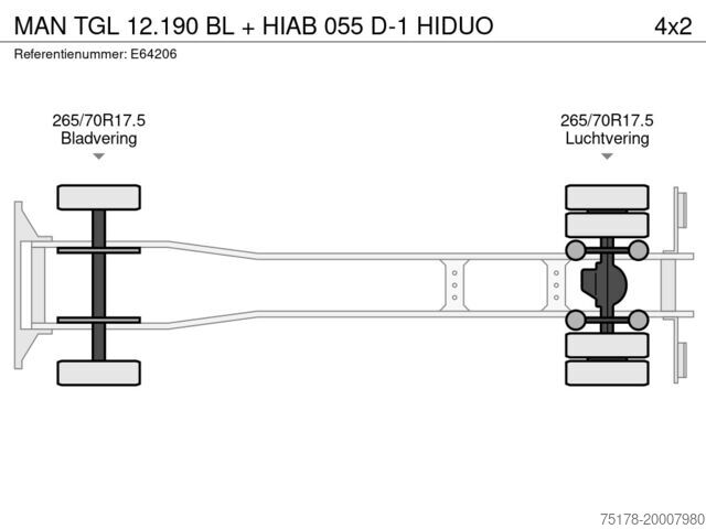 Laadplatform MAN TGL 12.190 BL + HIAB 055 D-1 HIDUO