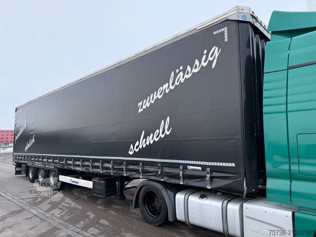 Open semitrailer with tarp KRONE SD Megatrailer/Luft-Lift/Hubdach/Edscha/3-Achsen
