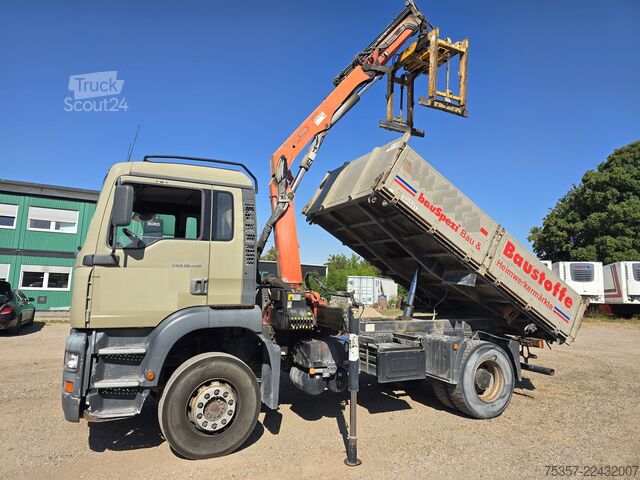 Autocarro ribaltabile MAN TGA 18.410  Kipper mit Kran Palfinger
