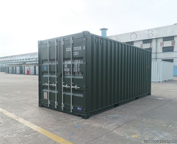 Seecontainer 20 Fuß Seecontainer / Neucontainer / Flaschengrün RAL 6007 / Materiallager