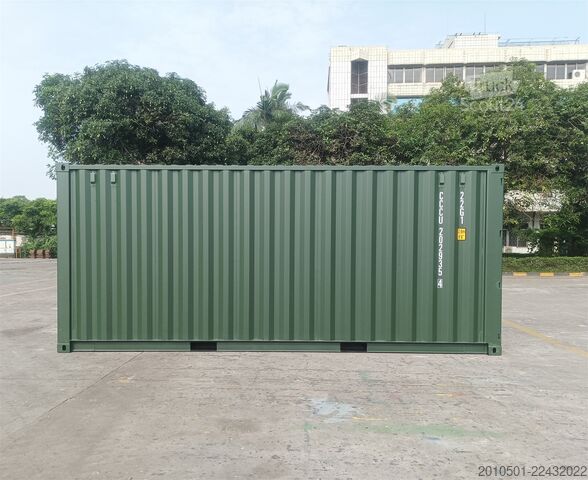 Seecontainer 20 Fuß Seecontainer / Neucontainer / Flaschengrün RAL 6007 / Materiallager