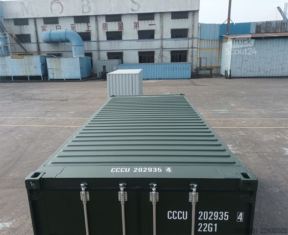 Seecontainer 20 Fuß Seecontainer / Neucontainer / Flaschengrün RAL 6007 / Materiallager