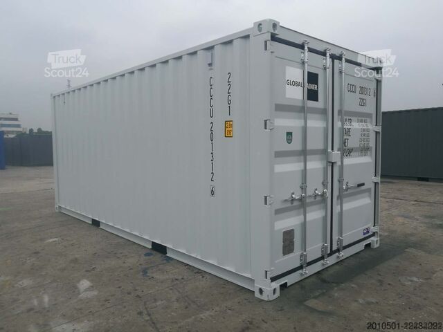 Seecontainer 20 Fuß Seecontainer / Neucontainer / Flaschengrün RAL 6007 / Materiallager