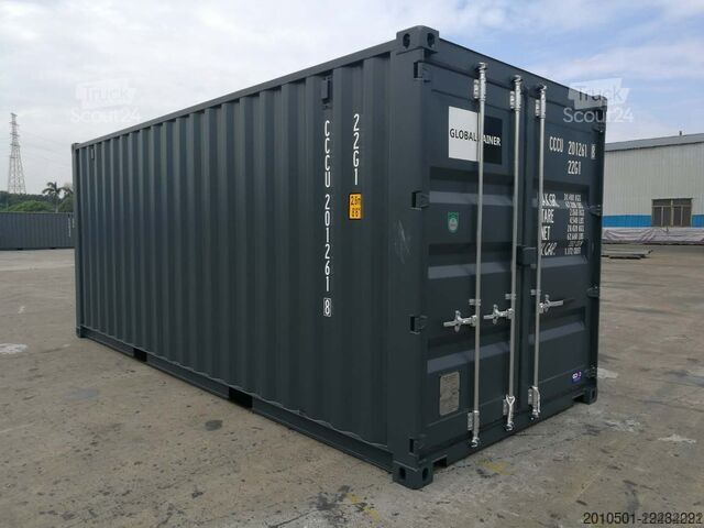 Seecontainer 20 Fuß Seecontainer / Neucontainer / Flaschengrün RAL 6007 / Materiallager