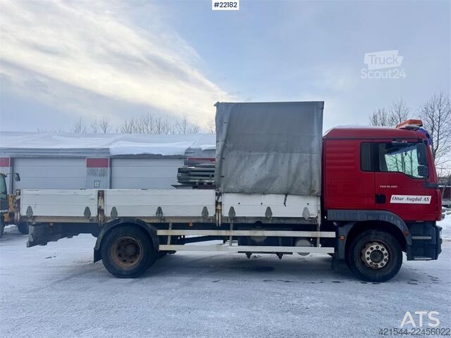 Platformos priekaba MAN TGM 18.280 flatbed truck. 87,000 km! WATCH VIDEO