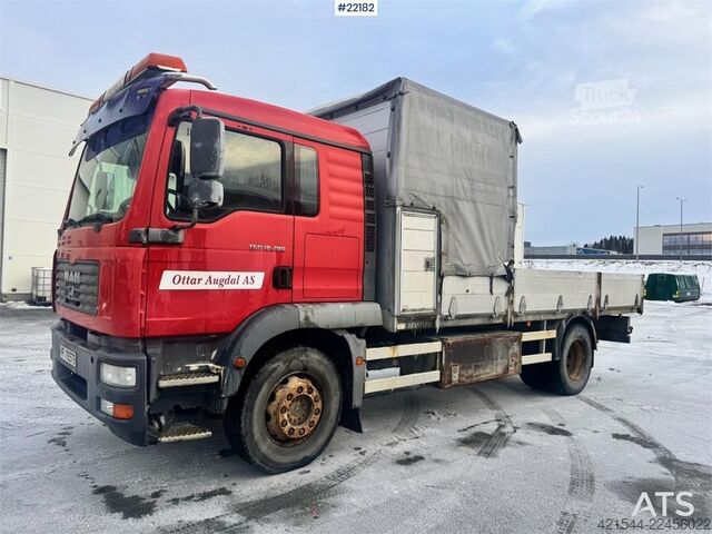 Platformos priekaba MAN TGM 18.280 flatbed truck. 87,000 km! WATCH VIDEO