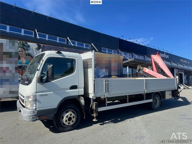 Платформенный трейлер Mitsubishi Fuso Canter Flatbed Truck with Rear-Mounted Crane