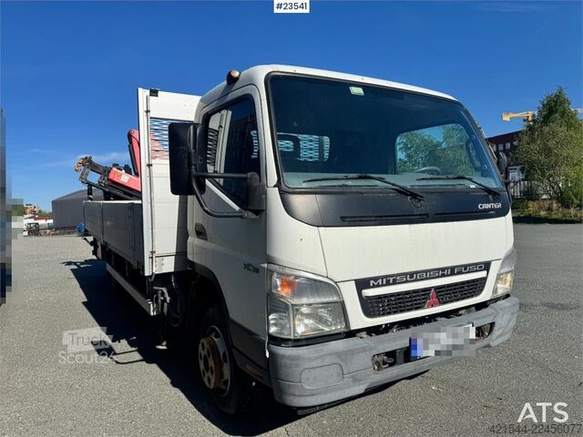Платформенный трейлер Mitsubishi Fuso Canter Flatbed Truck with Rear-Mounted Crane