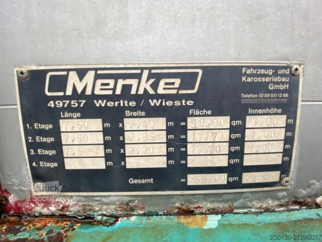 Przyczepa do transportu koni MENKE-JANZEN 3.Stock Viehanhänger 56m² 40 km/h Zulassung