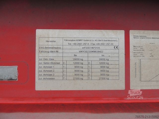 Kipper Auflieger KEMPF 70 m³ HARDOX kipper (2x)