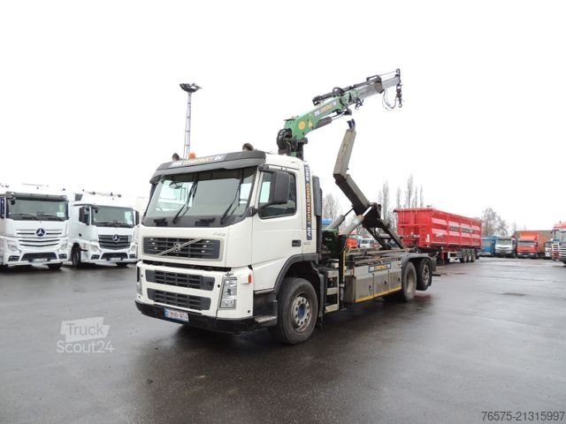 Āķa konteineru automašīna VOLVO FM9 300 6x2 Abrollkipper + kran