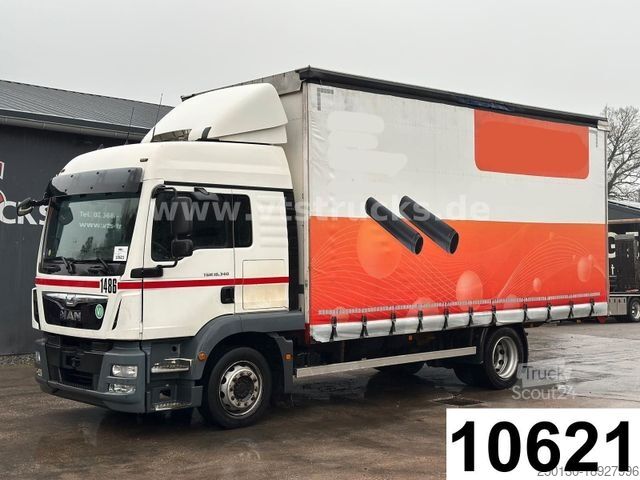 Platformas kravas automašīna ar tentu MAN TGM 18.340 4x2 Pritsche+Plane *Motorschaden*