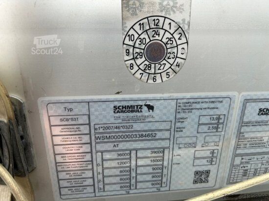 مقطورة نصفية مفتوحة مع قماش مشمع SCHMITZ SCB S3T, VARIOS, LIFTACHSE,  EDSCHA-VERDECK