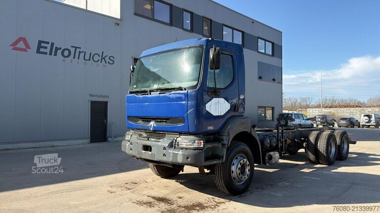 Chassi med hytt Renault Kerax 370 (LAMES / GRAND PONT / STEEL SUSP. / P...