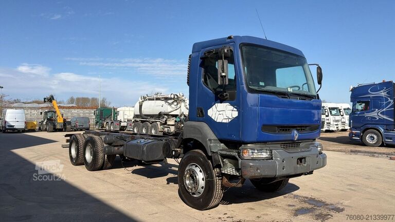 Chassi med hytt Renault Kerax 370 (LAMES / GRAND PONT / STEEL SUSP. / P...
