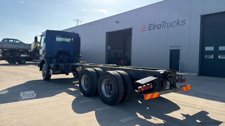 Chassi med hytt Renault Kerax 370 (LAMES / GRAND PONT / STEEL SUSP. / P...