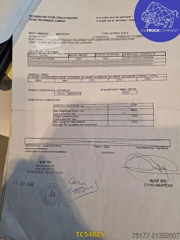 Transport de conteneurs Mercedes-Benz Actros 3235