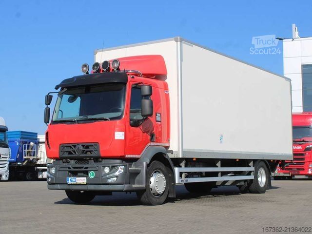 LKW mit Kofferaufbau RENAULT D 18, EURO 6, TAIL LIFT