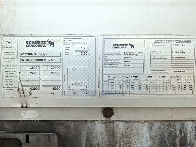 Komercinė transporto priemonė Schmitz Cargobull 3 Achs Standard Liftachse ALCOA ALU TÜV03 2027