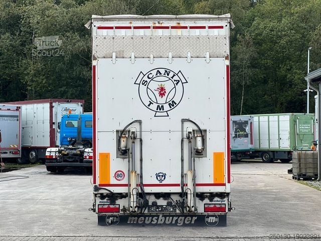 Низкорамный полуприцеп MEUSBURGER MPG-3 Tieflader Plane Lenk/Liftachse Hydr. Rampe