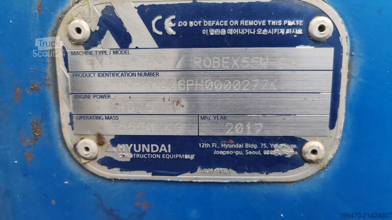 колёсный экскаватор Hyundai R55W-9A with 3 excavator buckets