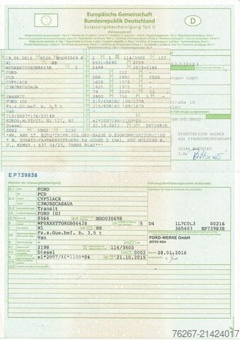 Furgon blaszak Ford Transit Hochraumkasten 2.2 TDCi Motorsch