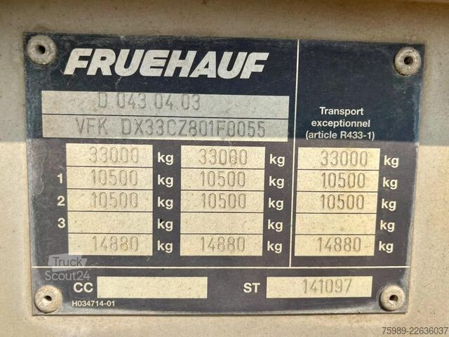 Ανατρεπόμενο φορτηγό Fruehauf STEEL CHASSIS,  DUMPER!   Full spring!  TOP con...