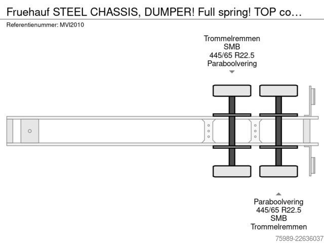 Ανατρεπόμενο φορτηγό Fruehauf STEEL CHASSIS,  DUMPER!   Full spring!  TOP con...