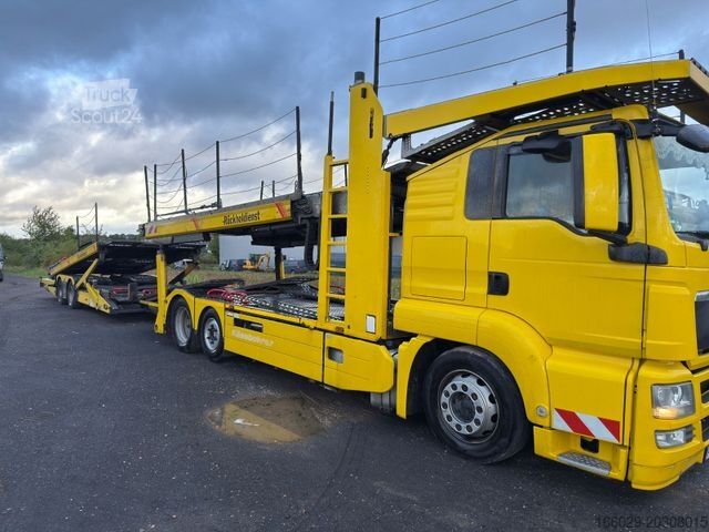 Biltransport lastebil MAN TGS 18.400 Autotransporter Komplettgespann
