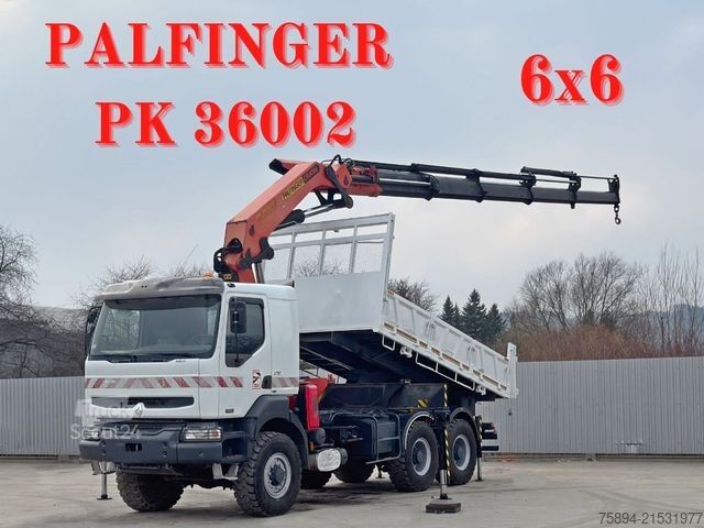 Ανατρεπόμενο φορτηγό RENAULT KERAX 420 DCI* PK 36002/FUNK * 6x6 * TOPZUSTAND