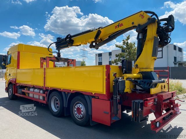 Żuraw samochodowy DAF XF 530 FAN 6X2 Baustoffpritsche mit HYVA HC213E3