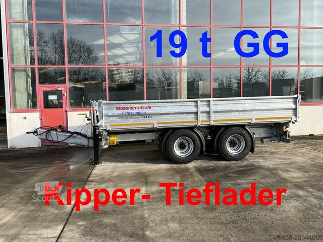 Kiepaanhangwagen Möslein TTD 19 B  neuer 19 t Tandemkipper- Tieflader