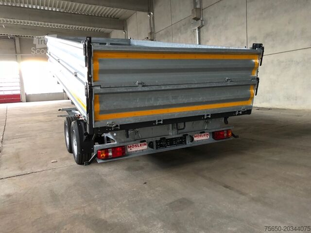 Kiepaanhangwagen Möslein TTD11- BA Verzinkt  neuer Tandem 3- Seitenkipper Tiefladermit Bordwand- Aufsatz-- Neufahrzeug --