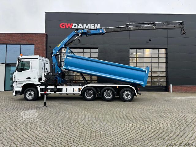 Savivartis su kranu Mercedes-Benz Arocs 3243 8x4 Tridem Kipper/Kraan Euro 6