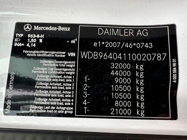 Savivartis su kranu Mercedes-Benz Arocs 3243 8x4 Tridem Kipper/Kraan Euro 6