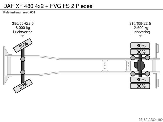 Bestelwagen autodrager DAF XF 480 4x2 + FVG FS 2 Pieces!
