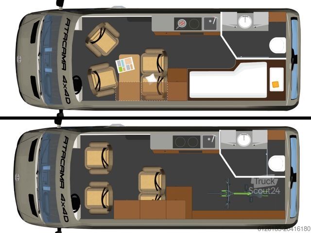 Kastenwagen Wohnmobil / Campervan MERCEDES-BENZ ATACAMA 4x4D  - 100% autark, Längsschläfer für 4