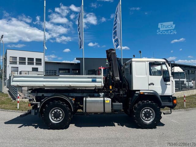 Auto-dizalica montirana na kamionu MAN L90 18.284 4x4 LOF Kipper/Kran/47 tkm/HA gelenkt