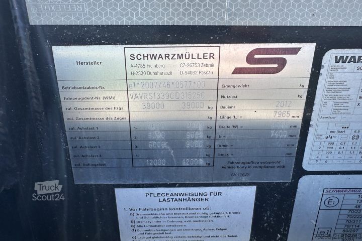 Swap body semitrailer Schwarzmüller SPA 3/E Containertransport / Swiss-Vehicle
