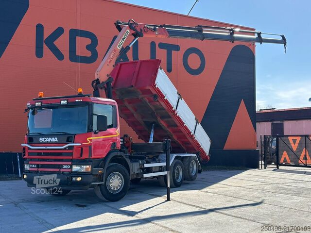 Kipper mit Kran Scania P 114 6x2 PK 16205 / BOX L=5404 mm