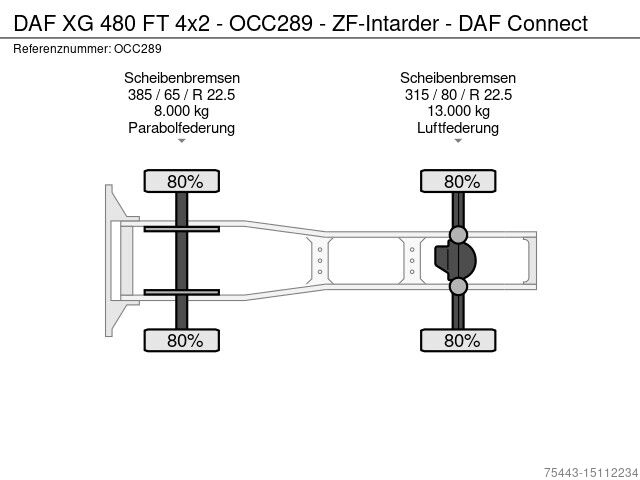 DAF XG 480 FT 4x2 OCC289 ZF Intarder Co