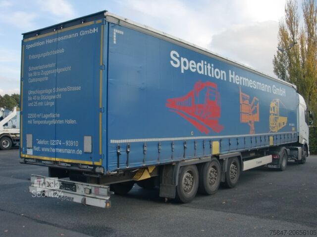 Pótkocsi platóval és ponyvával Krone SDP 27 Coil 8.600 bahnverladbar