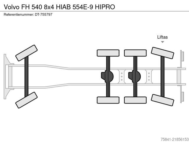 Kranwagen Volvo FH 540 8x4 HIAB 554E-9 HIPRO